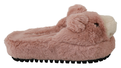 Shop Dolce & Gabbana Pink Bear House Slippers Sandals Women's Shoes