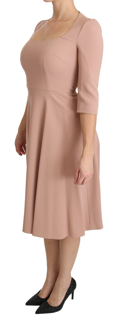 Dolce & Gabbana Elegant Light Pink A-line Knee Length Dress In Pink