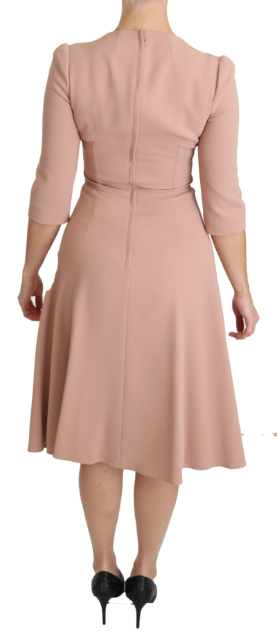 Dolce & Gabbana Elegant Light Pink A-line Knee Length Dress In Pink