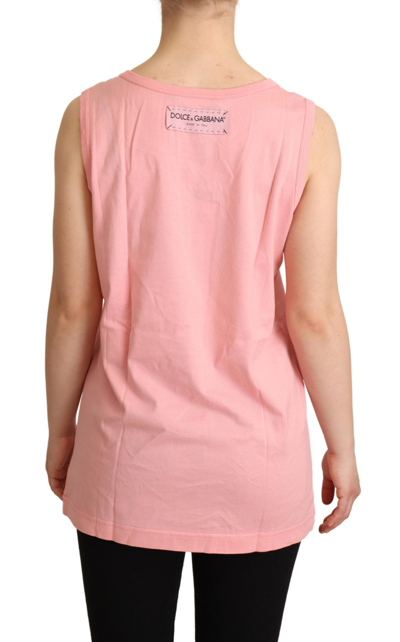 Shop Dolce & Gabbana Pink All The Lovers Tank Top Women's T-shirt