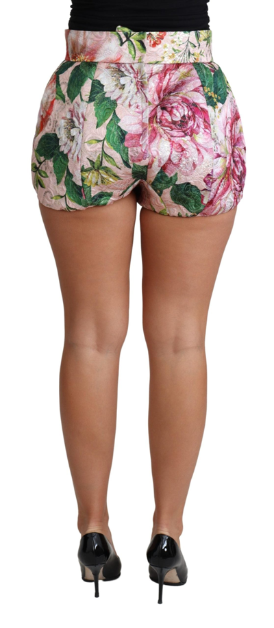 Shop Dolce & Gabbana Pink Cotton Floral Print Hot Pants Women's Short