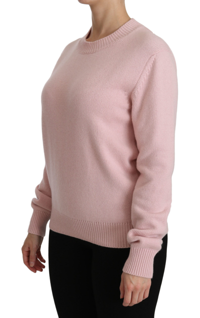 Shop Dolce & Gabbana Cashmere-blend Pink Crew Neck Women's Sweater
