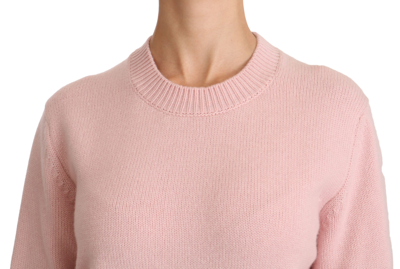 Shop Dolce & Gabbana Cashmere-blend Pink Crew Neck Women's Sweater