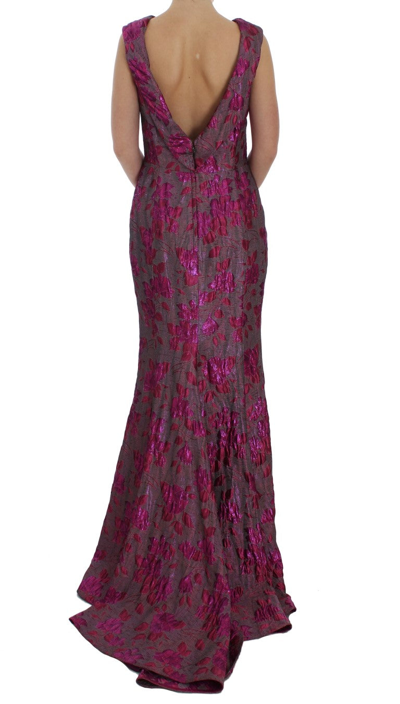 Shop Dolce & Gabbana Pink Floral Brocade Sheath Gown Women's Dress