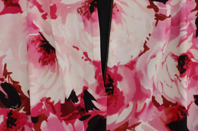 Shop Dolce & Gabbana Pink Floral Print Long Maxi Sheath Women's Dress In Multicolor