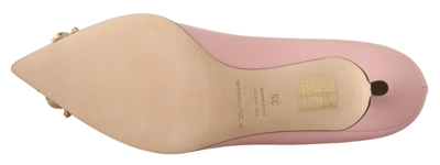 Shop Dolce & Gabbana Pink Leather Crystal Heels Pumps Heels Women's Shoes