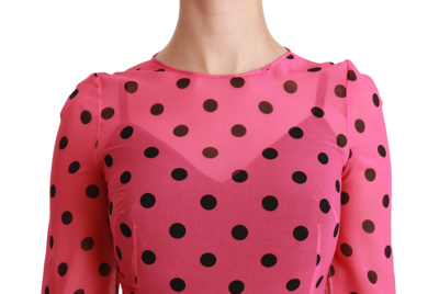 Shop Dolce & Gabbana Pink Polka Dots A-line Knee Length Women's Dress