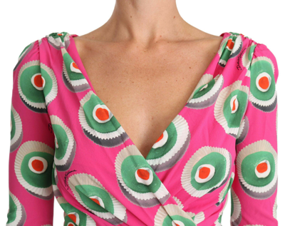 Shop Dolce & Gabbana Pink Silk Cup Cake Sheath Stretch  Women's Dress