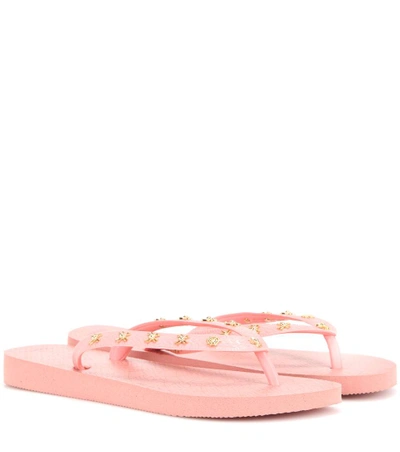 Charlotte Olympia Charlotte's Web Havaianas Light Rose Rubber Flip Flop In Pink