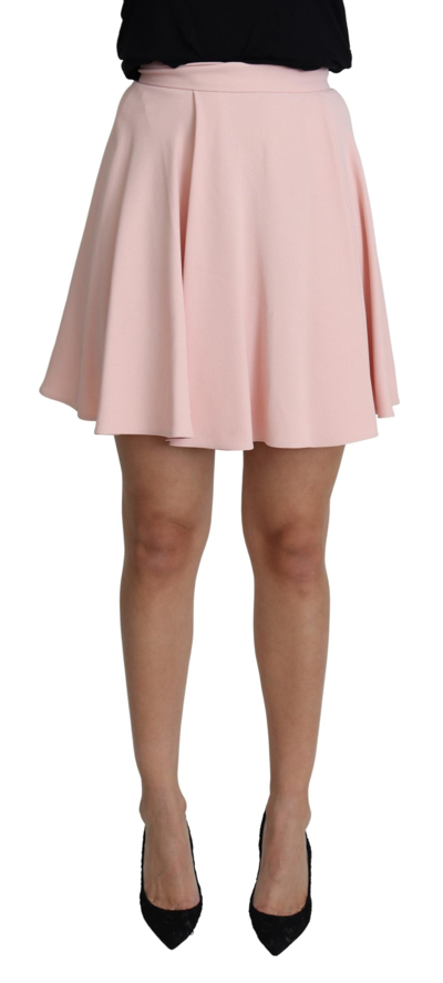 Shop Dolce & Gabbana Pink Tuck Pleat Flare A-line Mini Women's Rayon