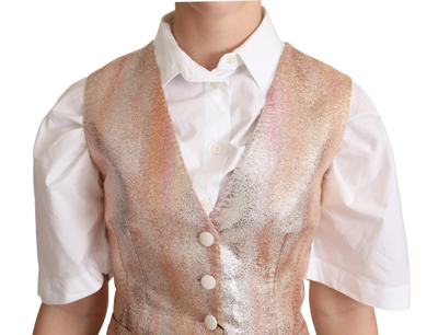 Shop Dolce & Gabbana Pink Waistcoat Stripe Waistcoat Vest Women's Top