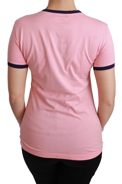 Shop Dolce & Gabbana Pink Year Of The Pig Top Cotton Women's T-shirt