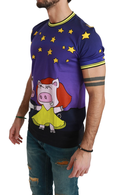 Shop Dolce & Gabbana Purple  Cotton Top 2019 Year Of The Pig  Men's T-shirt