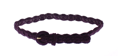 Shop Dolce & Gabbana Purple Cotton Gold Logo Waist Women's Belt