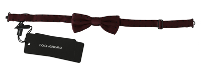 Dolce & Gabbana Purple Dotted Silk Adjustable Neck Papillon Bow Tie In Purple