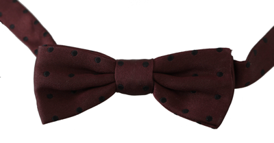 Shop Dolce & Gabbana Elegant Silk Purple Dotted Bow Men's Tie