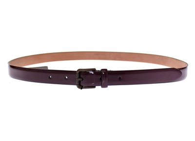 Shop Dolce & Gabbana Purple Leather Logo Cintura Gürtel Women's Belt