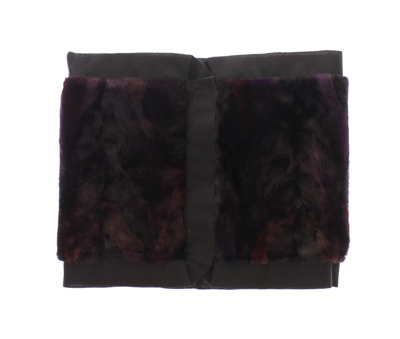 Shop Dolce & Gabbana Purple Mink Fur Scarf Foulard Neck Women's Wrap