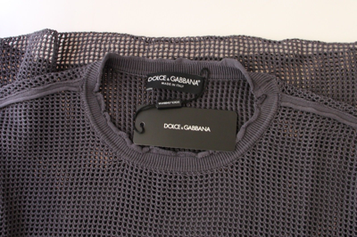 Shop Dolce & Gabbana Purple Runway Netz Pullover Netted Men's Sweater