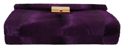 Shop Dolce & Gabbana Purple Velvet Leather Women Document Briefcase Women's Bag