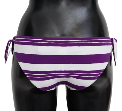 Shop Dolce & Gabbana Chic Striped Bikini Bottom - Effortless Poolside Women's Glamour In Multicolor