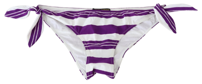 Shop Dolce & Gabbana Chic Striped Bikini Bottom - Effortless Poolside Women's Glamour In Multicolor