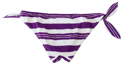 Shop Dolce & Gabbana Chic Striped Bikini Bottom - Effortless Poolside Women's Glamour In Multicolor