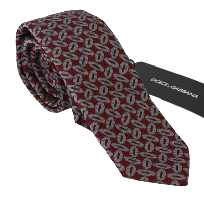 Shop Dolce & Gabbana Elegant Red Printed Silk Neck Men's Tie