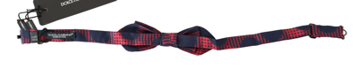 Shop Dolce & Gabbana Elegant Red Checkered Silk Bow Men's Tie