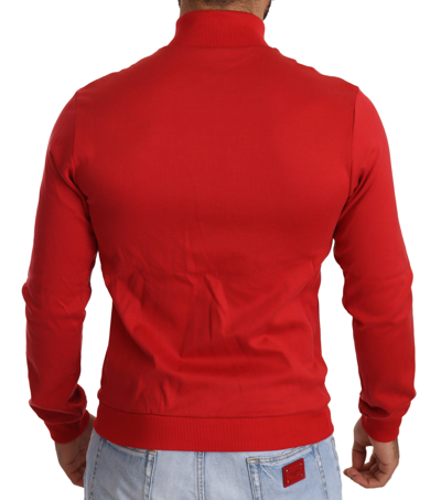 Shop Dolce & Gabbana Red Dg Motor Club Zipper Stretch Men's Sweater