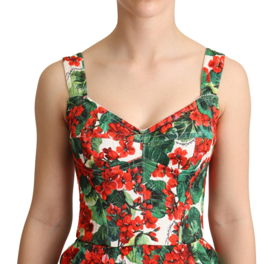 Shop Dolce & Gabbana Red Geranium Print Shorts Jumpsuit Women's Dress