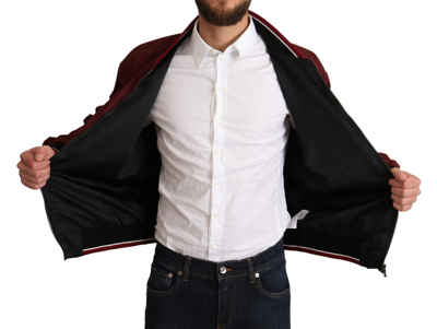 Shop Dolce & Gabbana Red Polyester Full Zip Bomber Men's Jacket