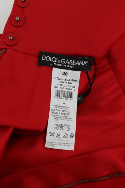 Shop Dolce & Gabbana Red Silk Pearls Roses Women's Shorts
