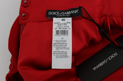 Shop Dolce & Gabbana Red Silk Roses Sicily Women's Shorts