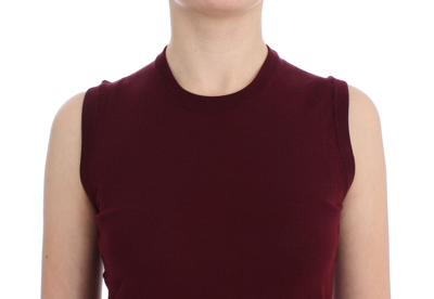 Shop Dolce & Gabbana Red Sleeveless Crewneck Vest Women's Pullover