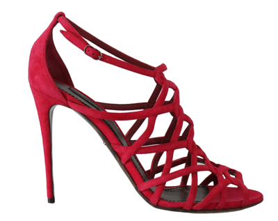 Shop Dolce & Gabbana Shoes Stilettos Red Suede Strap Women's Sandals