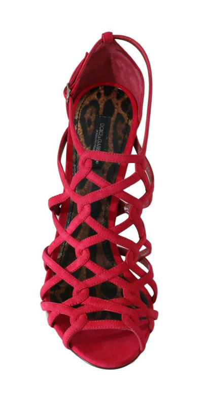 Shop Dolce & Gabbana Shoes Stilettos Red Suede Strap Women's Sandals