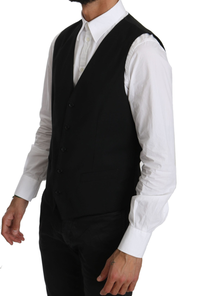 Shop Dolce & Gabbana Staff Black Waistcoat Formal Gilet Men's Vest