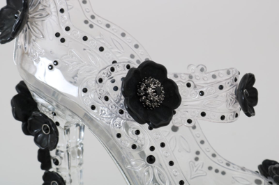 Shop Dolce & Gabbana Transparent Cinderella Crystal Women's Shoes In White