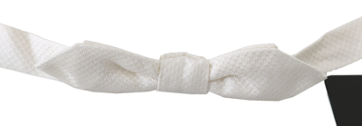 Shop Dolce & Gabbana Elegant White Silk Bow Men's Tie