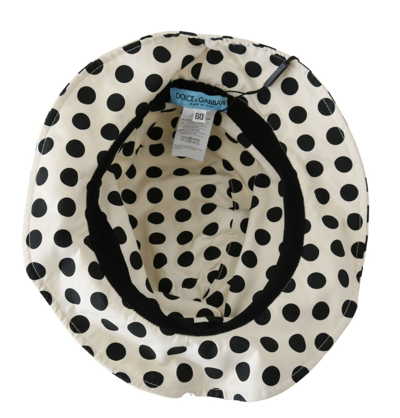 Shop Dolce & Gabbana White 100% Cotton Polka Dot Design Trilby Women's Hat