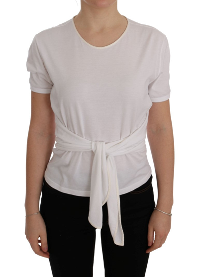 Shop Dolce & Gabbana White Cotton Silk Women's T-shirt