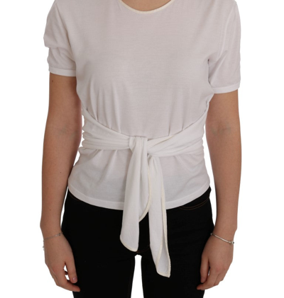 Shop Dolce & Gabbana White Cotton Silk Women's T-shirt