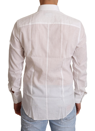 Shop Dolce & Gabbana White Cotton Slim Fit Mens Martini Men's Shirt