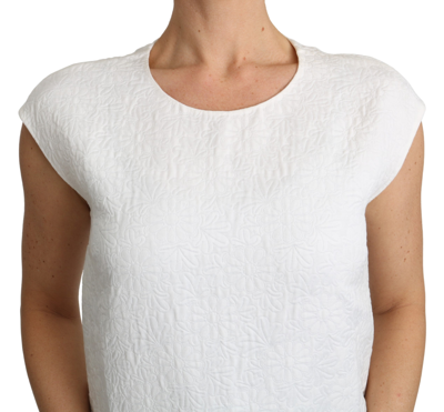 Shop Dolce & Gabbana Elegant White Cotton Blend Women's Blouse