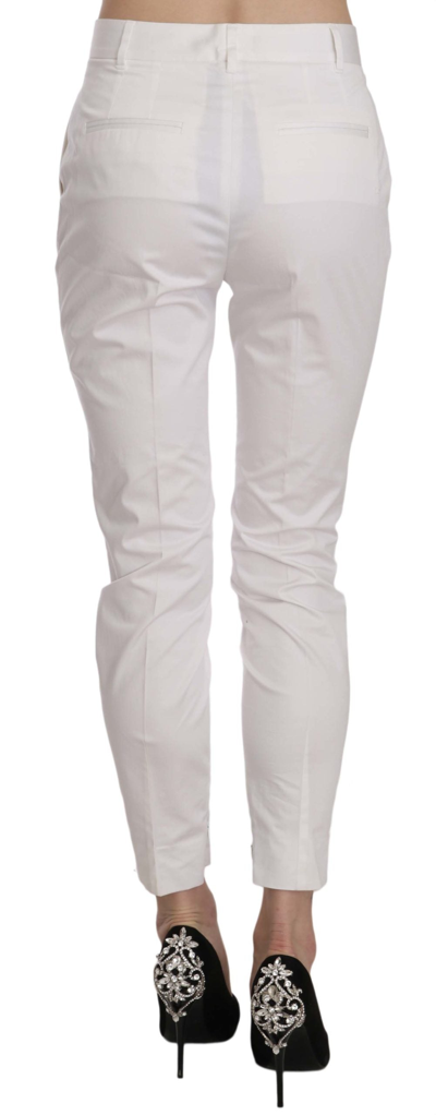 Shop Dolce & Gabbana White High Waist Skinny Cropped Trouser Women's Pants