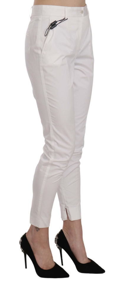 Shop Dolce & Gabbana White High Waist Skinny Cropped Trouser Women's Pants