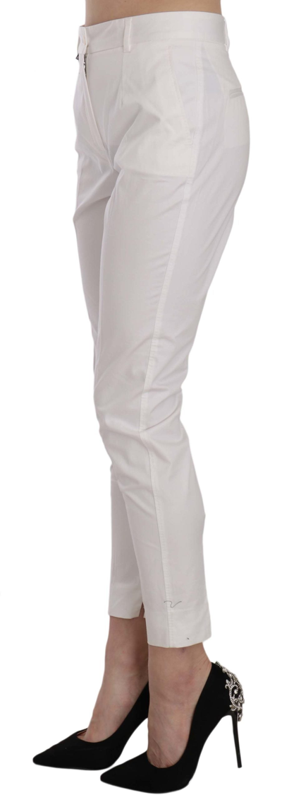 Shop Dolce & Gabbana White High Waist Skinny Cropped Trouser Women's Pants