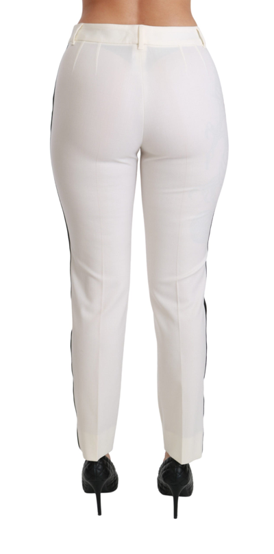 Shop Dolce & Gabbana White High Waist Skinny Slim Cropped Women's Pants