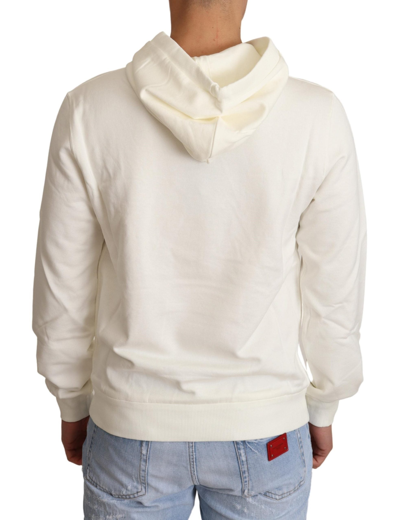 Dolce & Gabbana White King Ceasar Cotton Hooded Sweater In White